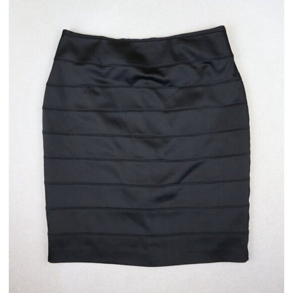 APT. 9 - WOMEN'S BLACK BANDED PENCIL SKIRT - SIZE 8 - Picture 3 of 7